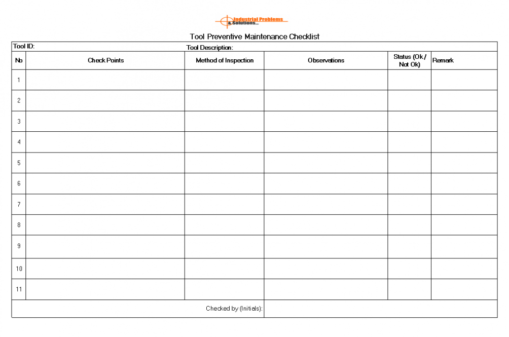printable preventive maintenance checklist format pdf machine pump for dry computer preventive maintenance checklist template pdf