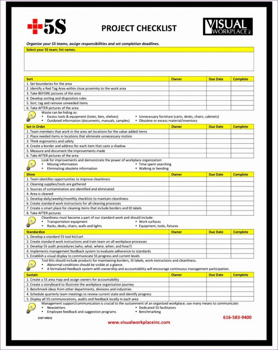 Printable Project Checklist Template It Progress Review Risk Example