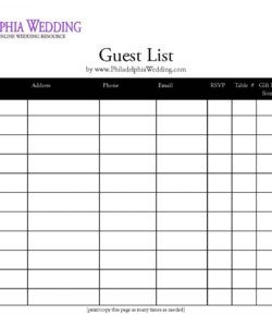 printable wedding guest list template   wedding  wedding wedding wedding guest checklist template doc