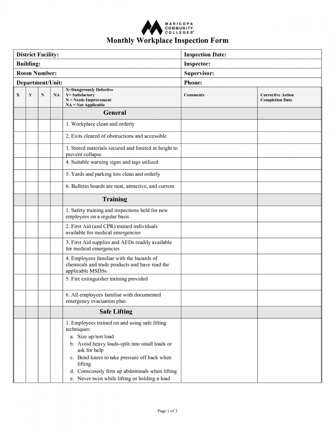printable workplace safety inspection checklist audit form th and sample workplace safety inspection checklist template samples