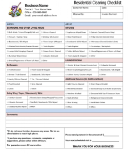 residential house cleaning checklist  jcs cleaning forms  house cleaning services checklist template excel