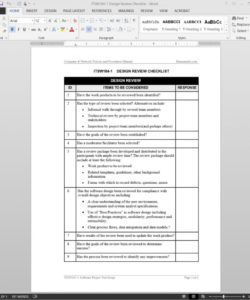 software design review checklist template technical checklist template pdf