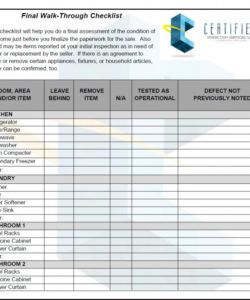 template design final walk through checklist template  collection walk thru checklist template samples