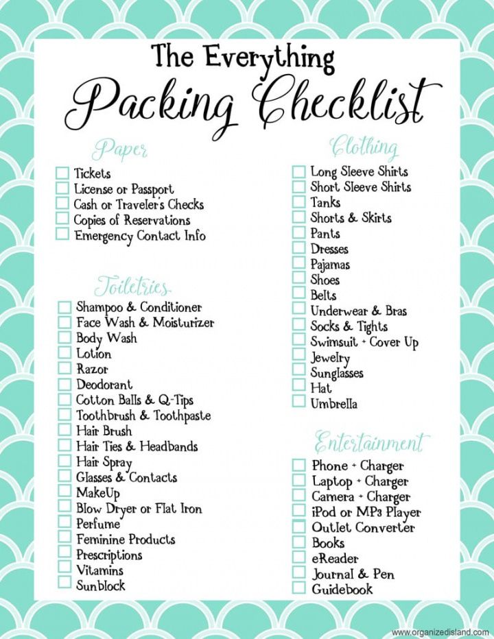 travel packing checklist template samples list printables baby pdf trip packing checklist template doc