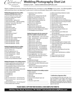 wedding photography shot list i have a few more in mind i&amp;#039;d add wedding photographer checklist template pdf