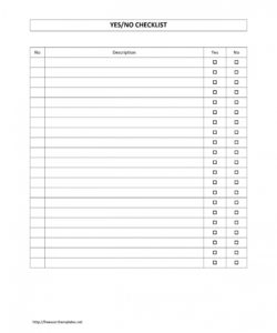 yes no checklist checklist with boxes template