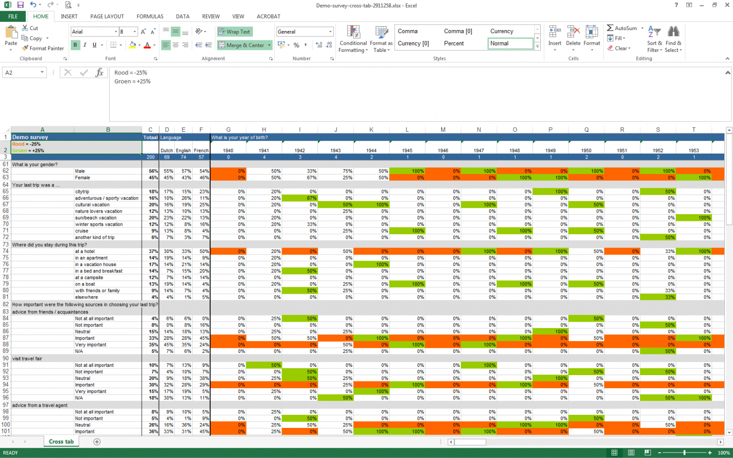 Excel Survey Data Analysis Template Riset