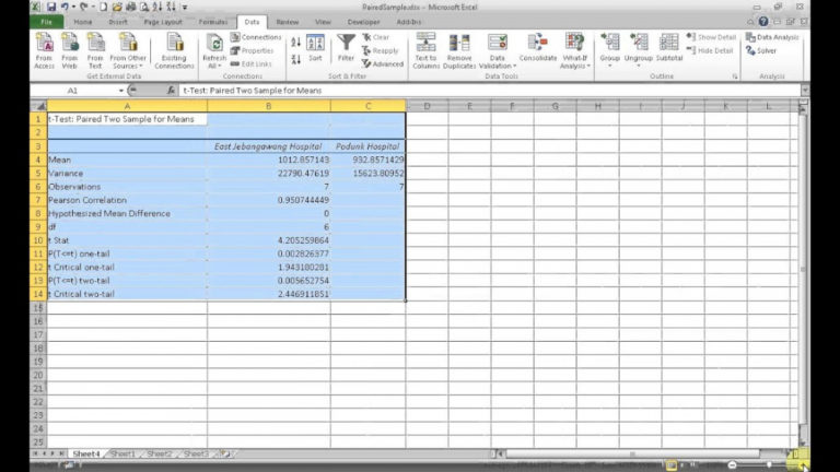 Editable How To Run A Paired Samples Ttest In Excel Youtube Paired ...