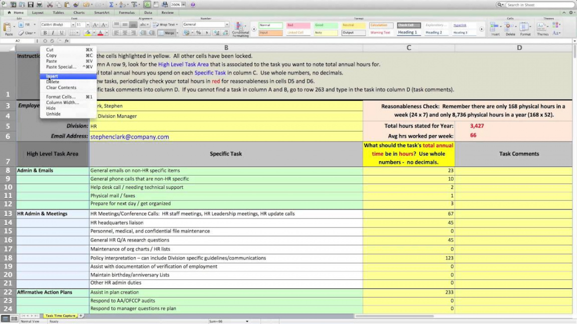 Workload Analysis Template