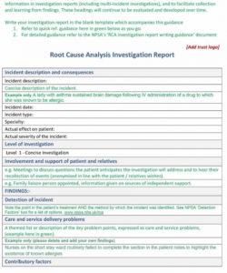 editable 40 effective root cause analysis templates forms &amp;amp; examples accident investigation root cause analysis template pdf