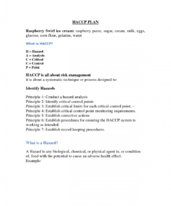 free haccp plan template  scope of work template  haccp in 2019  food system safety hazard analysis report template doc