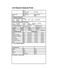free job hazard analysis form  job analysis forms  job analysis site safety analysis report template sample