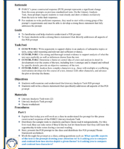 parcc gr 10 writing lesson plan samples pg2  parcc 10th grade task analysis lesson plan template doc