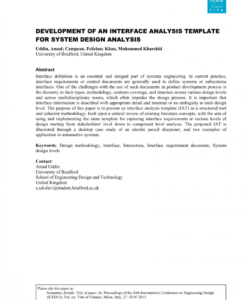 editable pdf development of an interface analysis template for system design system analysis and design document template example