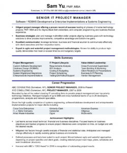 free experienced it project manager resume sample  monster system analysis and design document template sample
