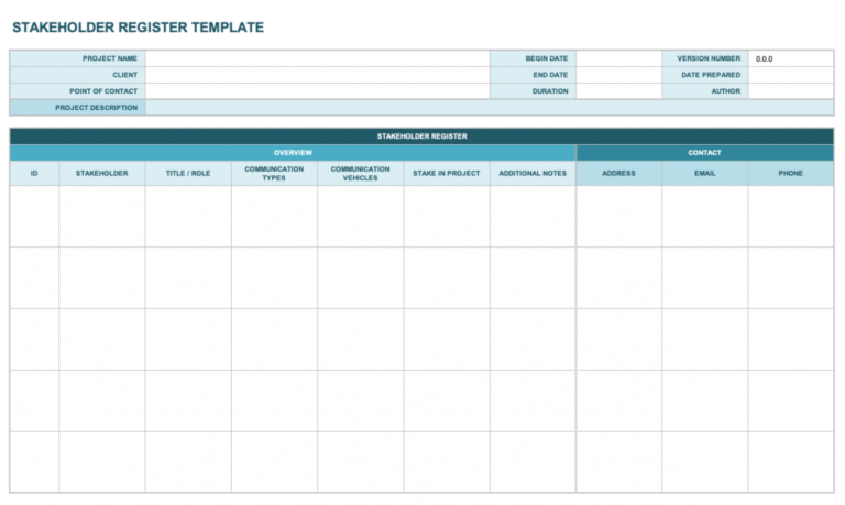 Free Free Stakeholder Analysis Templates Smartsheet Stakeholder ...