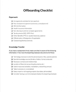 free offboarding checklist  clicktime offboarding checklist template pdf