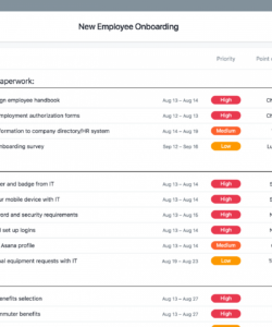 new employee onboarding template with checklist · asana on boarding checklist template