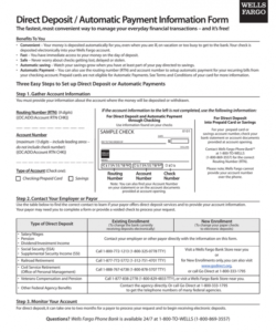 direct deposit  automatic payment information form direct deposit form social security benefits excel