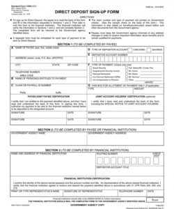 editable direct deposit signup form direct deposit sign up form social security excel