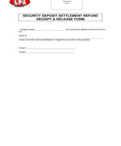 free deposit refund receiptpdffillercom  fill online printable refund security deposit form doc