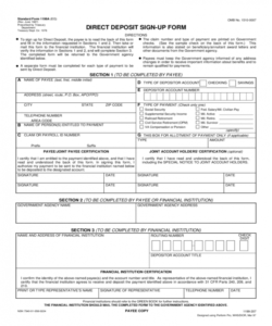 free social security direct deposit form  2 free templates in direct deposit sign up form social security example