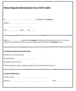 printable 015 ach direct deposit authorization form template breatht direct deposit enrollment form template sample