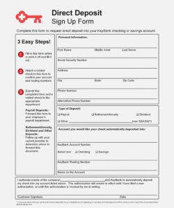 printable direct deposit form bank of america  legalregulationreview federal government direct deposit form sample