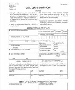 printable free 32 deposit forms  pdf direct deposit sign up form social security sample