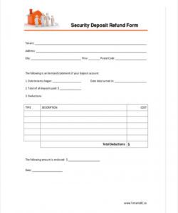 printable free 8 security deposit form in sample example format refund security deposit form pdf