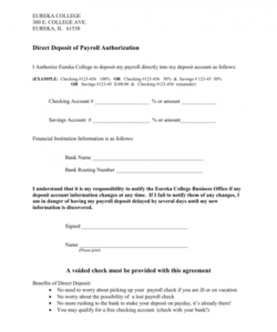 printable payroll direct deposit form direct deposit payroll authorization form sample