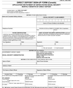 sample direct deposit sign up form form ssa 1199  fill online social security administration direct deposit change form doc