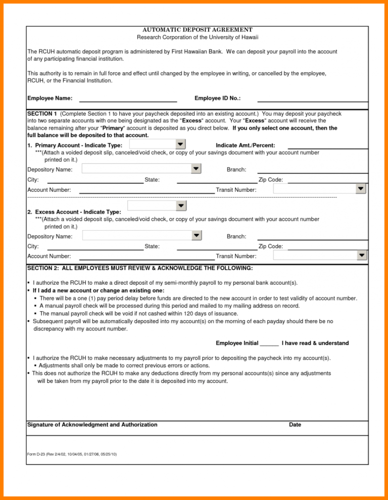 15 Adp Direct Deposit Form Pdf Proto Politics Direct Deposit Agreement