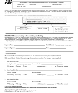 adp direct deposit form  fill online printable fillable payroll direct deposit authorization form template pdf