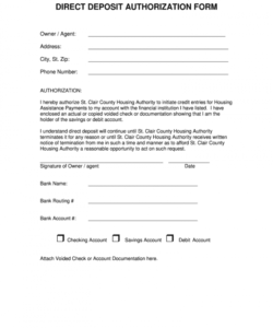 generic direct deposit authorization form