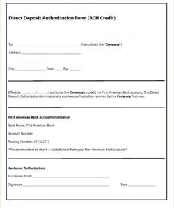 editable 015 ach direct deposit authorization form template breatht generic direct deposit authorization form pdf
