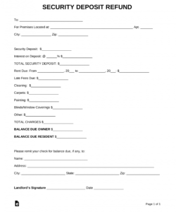 editable free security deposit return letter  pdf  word  eforms request for return of security deposit form pdf