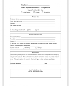 generic direct deposit authorization form