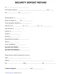 editable return form template free security deposit letter word pdf security deposit refund form template excel