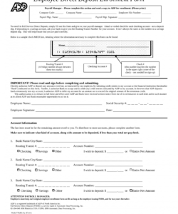 free free adp direct deposit authorization form  pdf  eforms employee direct deposit enrollment form template pdf