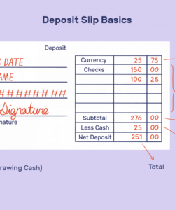 free how to fill out a deposit slip cash deposit breakdown template doc