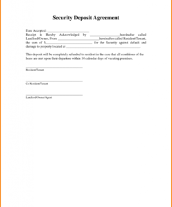 free simple security deposit receipt with blank form fields  venocor refundable deposit agreement template word