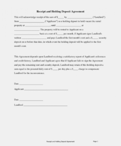 holding deposit agreement form  carnavaljmsmusic  the holding deposit form template excel