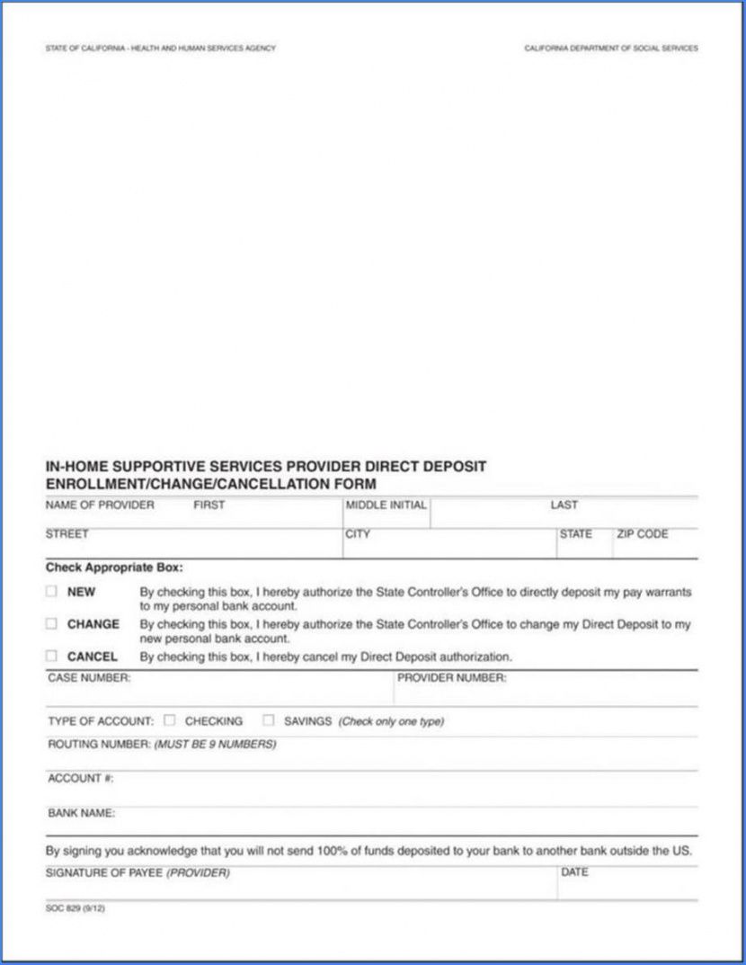 printable direct deposit form template word 1353 direct deposit cancellation form template excel