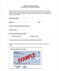 printable free 21 deposit forms  doc direct deposit agreement form template example