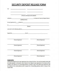 printable free 6 rental deposit forms in samples examples formats deposit release form template pdf