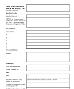 printable no deposit assured shorthold tenancy agreement  grl no deposit tenancy agreement template sample