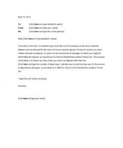 printable sample letter request for refund of security deposit from security deposit refund letter template doc