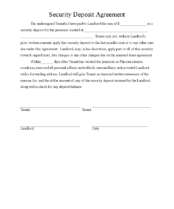 printable security deposit agreement 3 template 2015 deposit release form template