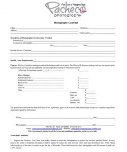 printable what your photography contract must have plus good photography deposit contract template